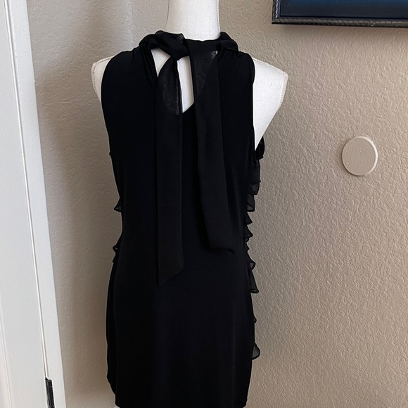 Chic Black Ruffled Mini Dress - Picture 3 of 6